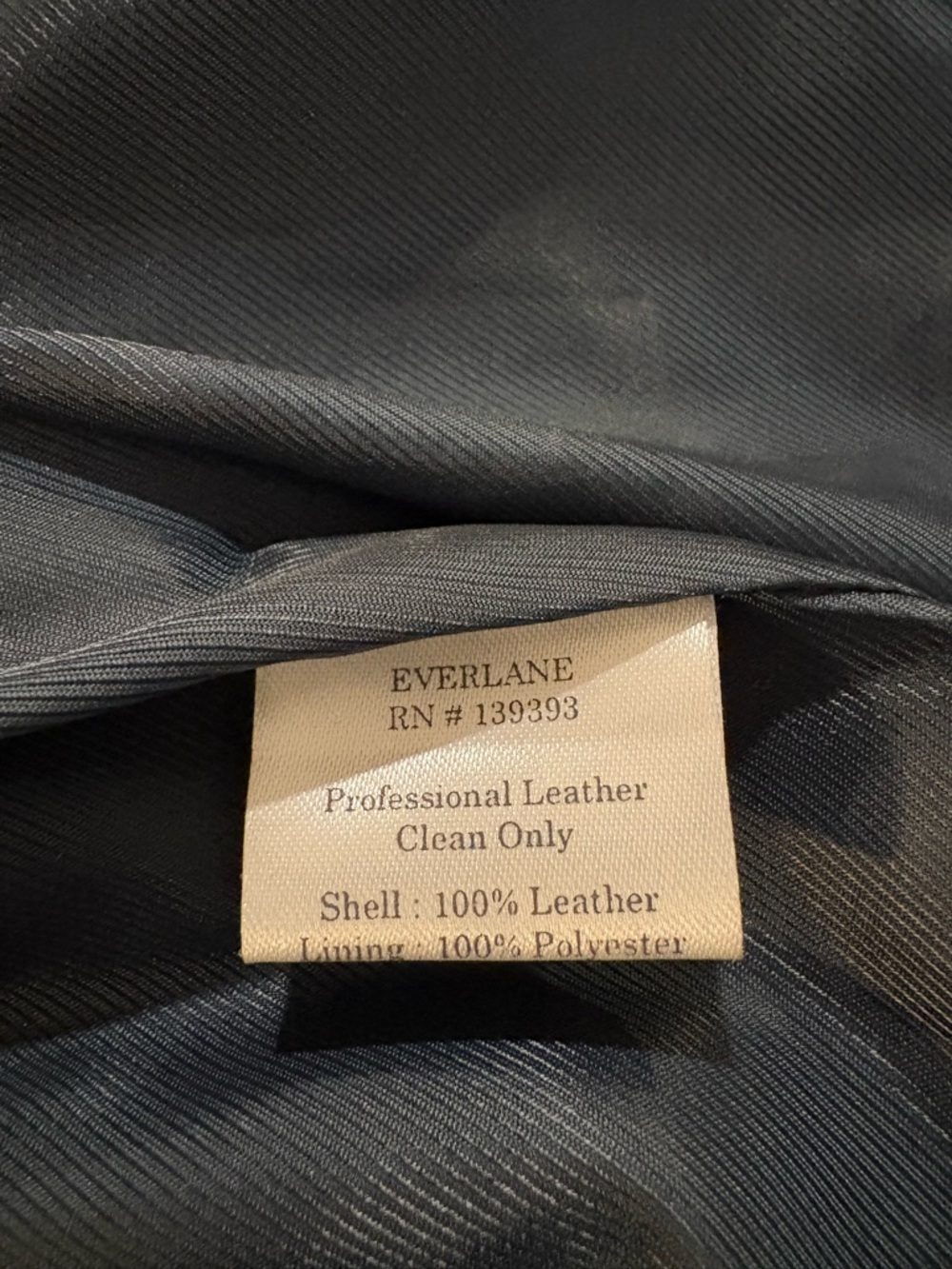 Everlane Modern Leather Zip Jacket with Classic Collar in Storm Blue - Picture 6 of 8